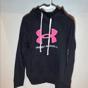 Under Armour Black Hoodie with Pink Logo